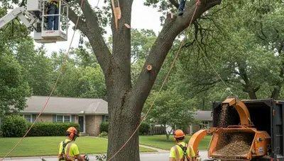 Emergency tree service crew removing a fallen tree in Las Vegas, NV