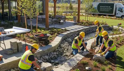 Las Vegas, NV tree service crew designing drought-tolerant landscape for desert-ready outdoor spaces