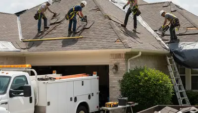 Storm damage tree cleanup crew removing hazardous branches in Las Vegas, NV