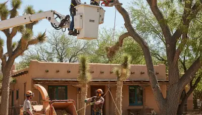 Tree service crew in Las Vegas, NV providing professional tree trimming and removal services