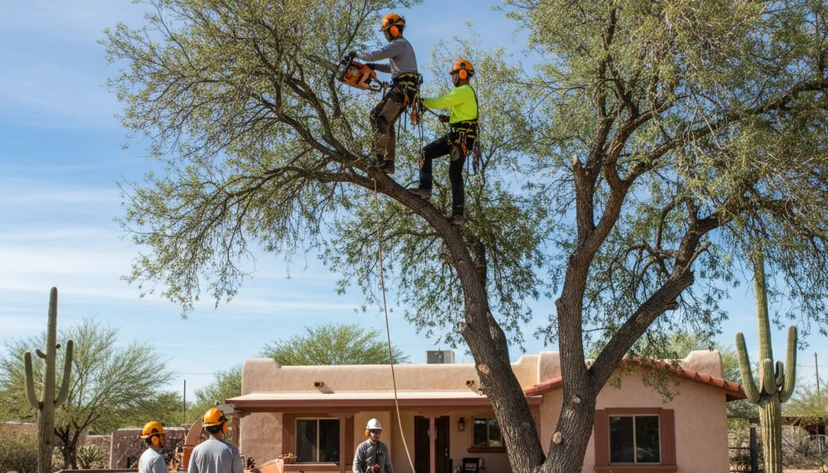 Professional tree service crew in Las Vegas, NV providing safe tree trimming and removal