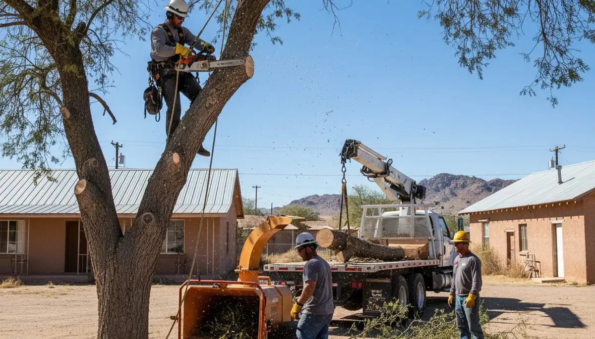Tree service team in Las Vegas, NV handling professional tree trimming and removal