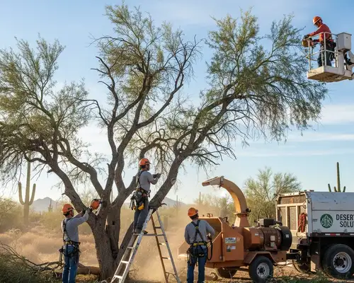 Tree trimming service managing desert growth in Las Vegas, NV